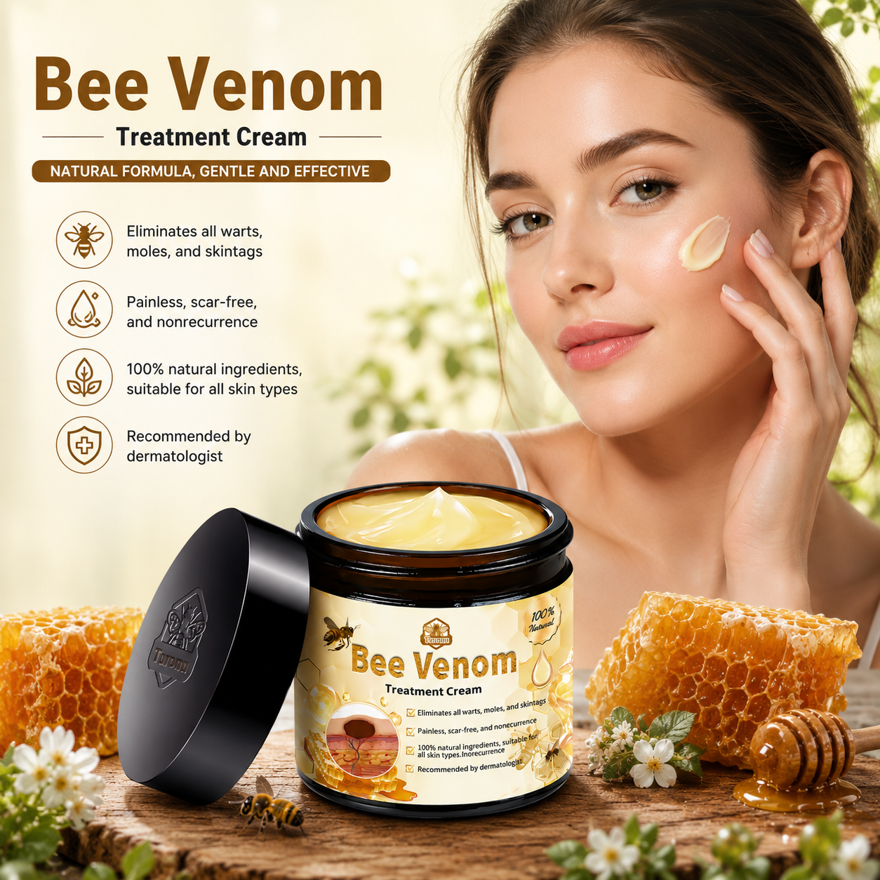 𝑇𝑢𝑟𝑜𝑛𝑢™ Bee Venom Skin Treatment Cream🍎