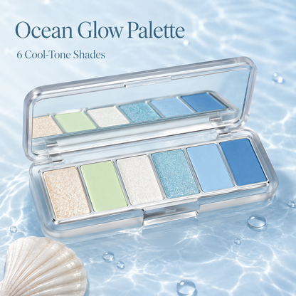 Fresh Ocean Tone 6-Color Eyeshadow Palette – Soft Matte & Shimmer Finish