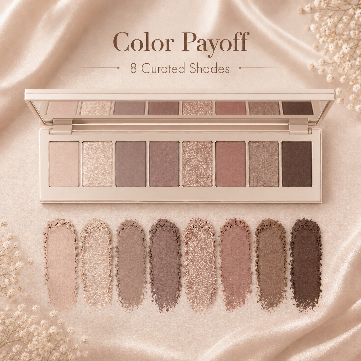 8-Color Soft Nude Eyeshadow Palette – High-Pigment Matte & Shimmer Collection for Effortless Everyday Beauty