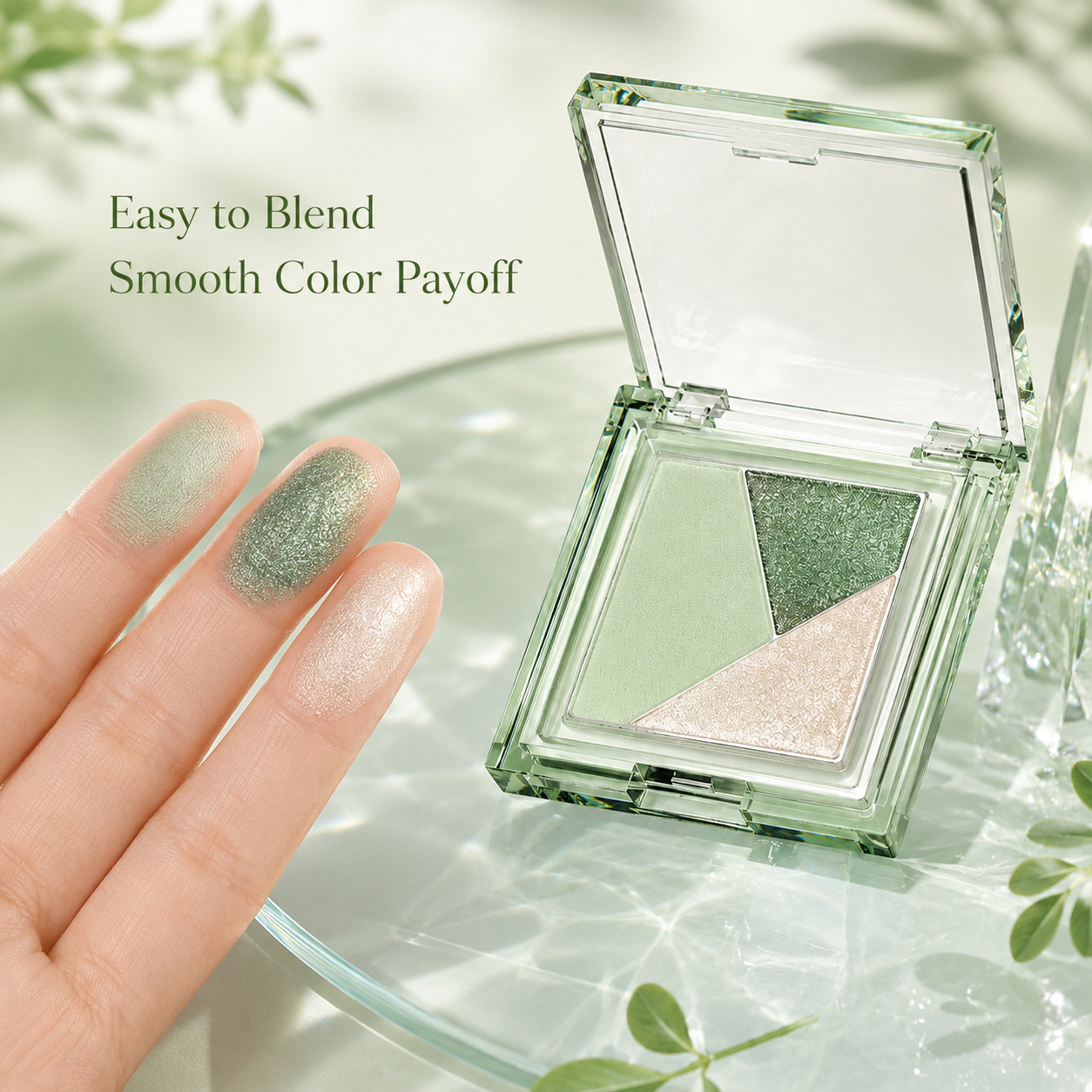 3-Color Blendable Eyeshadow Palette – Silky Texture, Soft Shimmer & Buildable Color Glow
