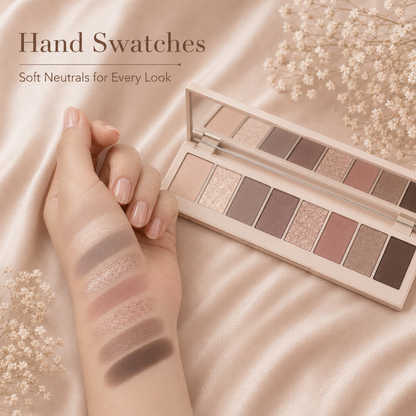 8-Color Soft Nude Eyeshadow Palette – High-Pigment Matte & Shimmer Collection for Effortless Everyday Beauty