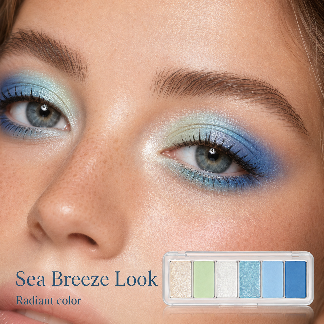 Fresh Ocean Tone 6-Color Eyeshadow Palette – Soft Matte & Shimmer Finish