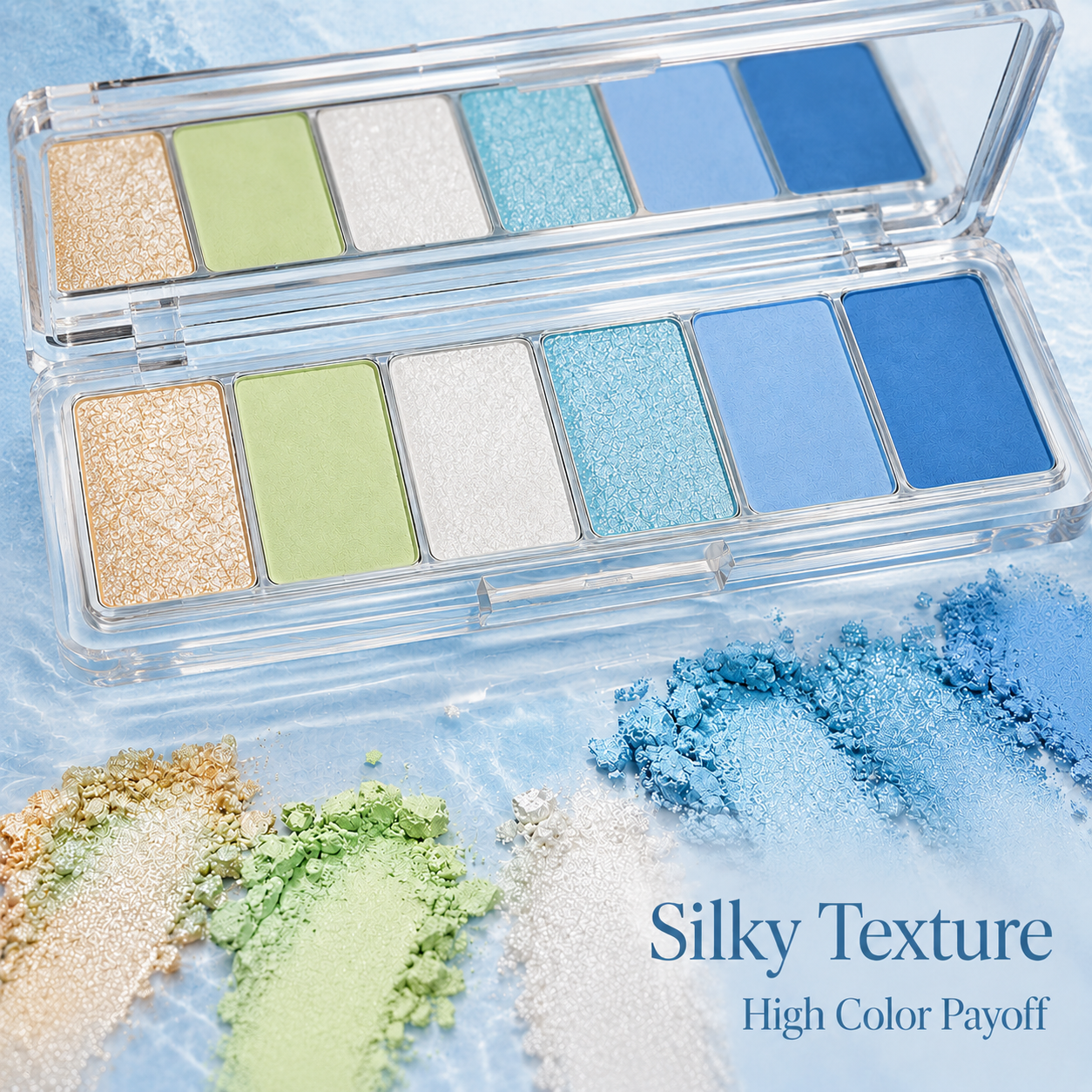 Fresh Ocean Tone 6-Color Eyeshadow Palette – Soft Matte & Shimmer Finish