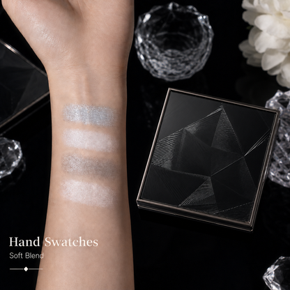 Frosted Silver Glow Quad Eyeshadow Palette – 4 Cool-Tone Essential Shades