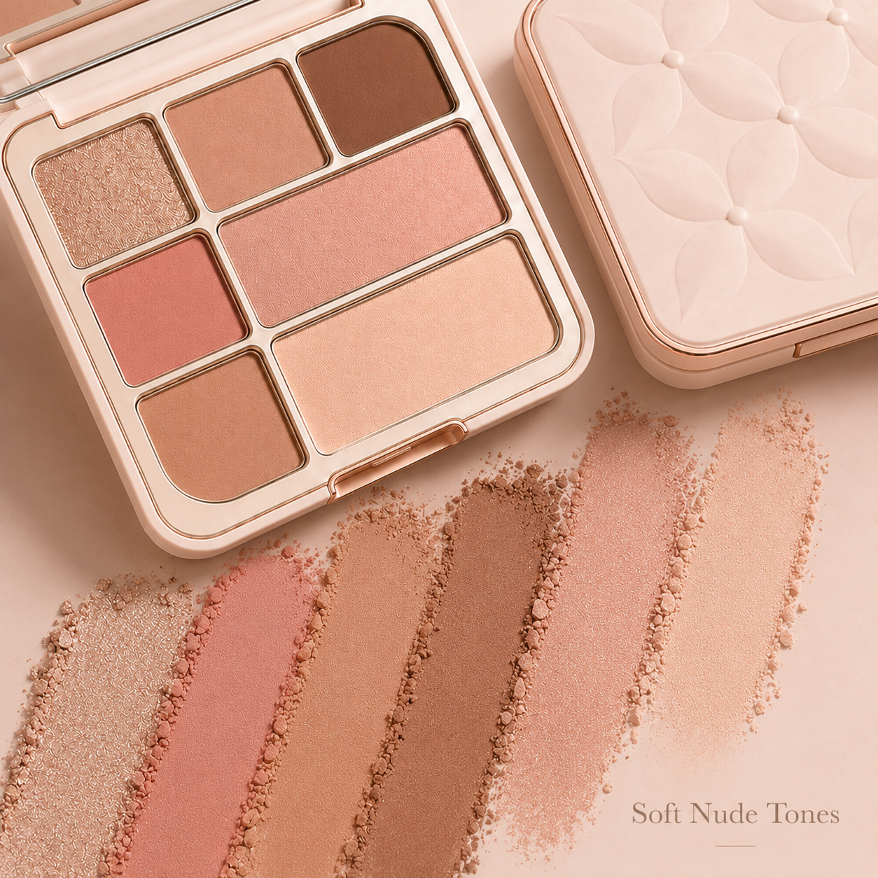 Soft Nude Multi-Use Eyeshadow Palette – Smooth Blend, Natural Glow & Long-Wearing Everyday Color
