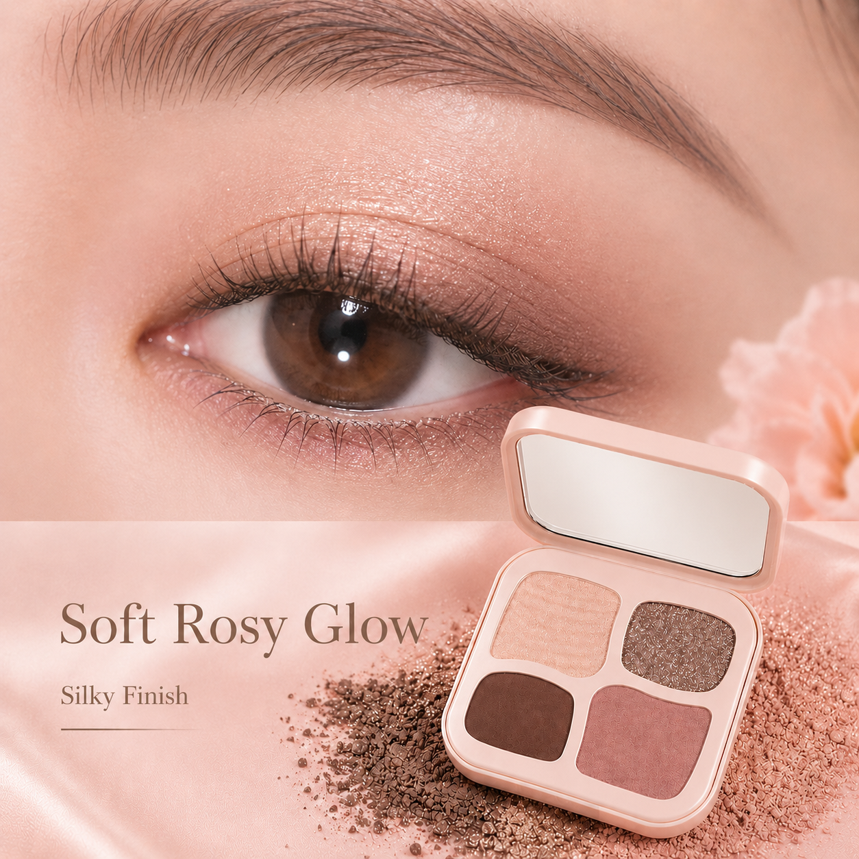 Elegant 4-Color Nude Glow Eyeshadow Palette – Silky Blend, Soft Radiance & Everyday Natural Definition